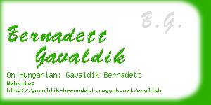 bernadett gavaldik business card